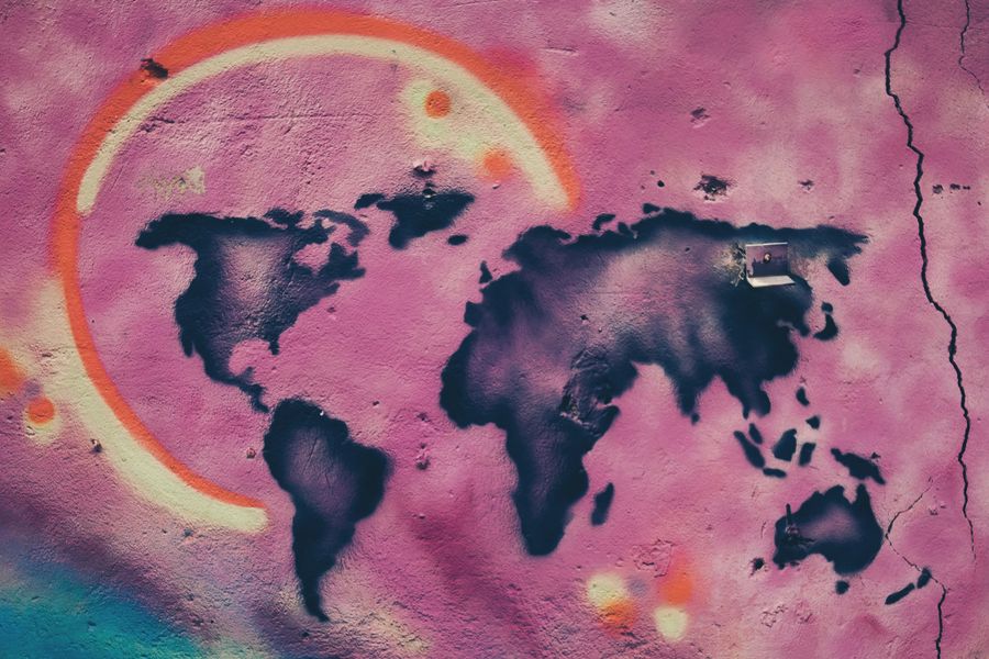 world map global connectivity