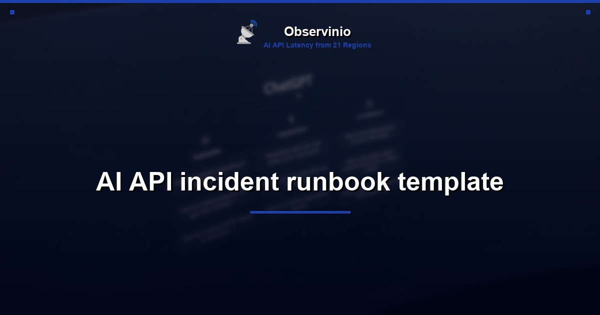 AI API incident runbook template