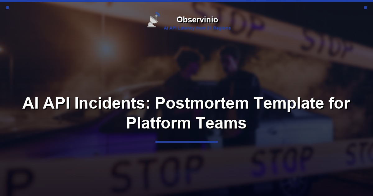 AI API Incidents: Postmortem Template for Platform Teams