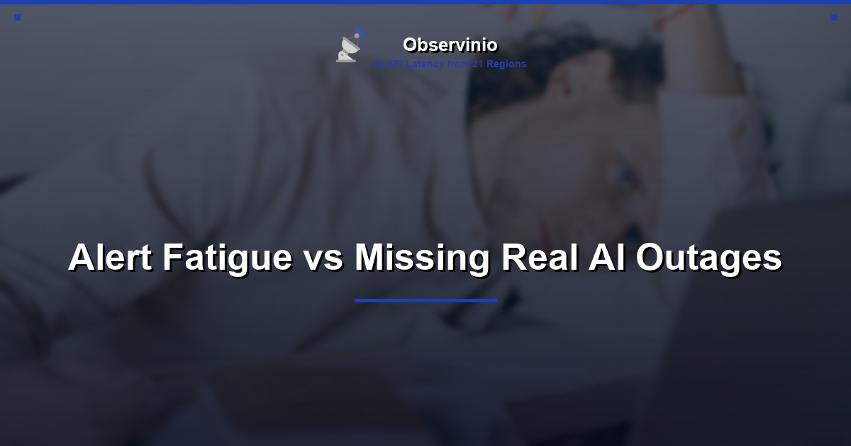Alert Fatigue vs Missing Real AI Outages