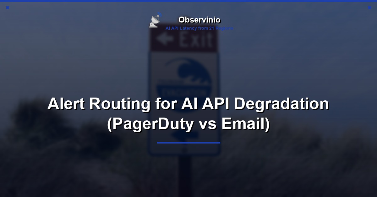Alert Routing for AI API Degradation (PagerDuty vs Email)