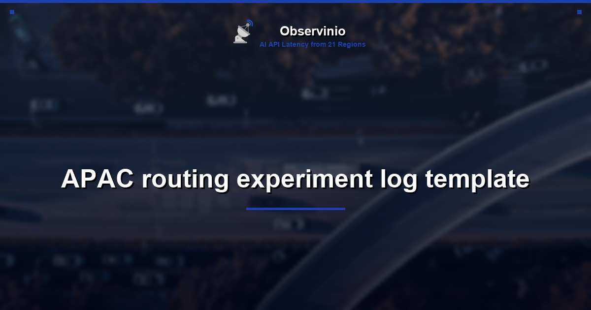 APAC routing experiment log template
