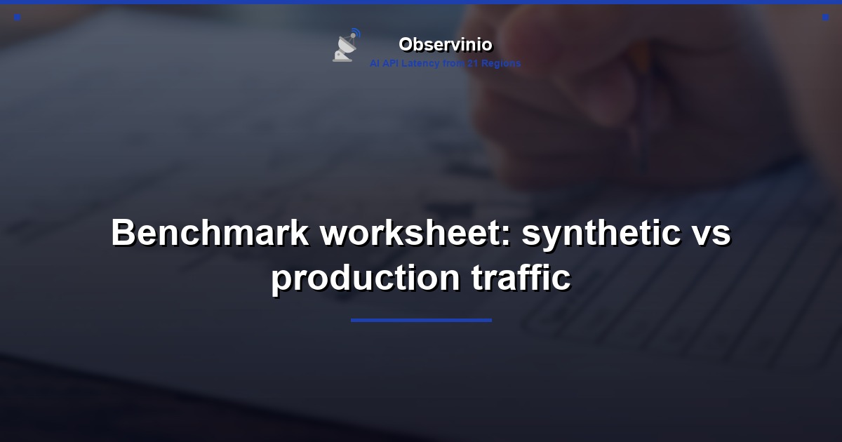 Benchmark worksheet: synthetic vs production traffic