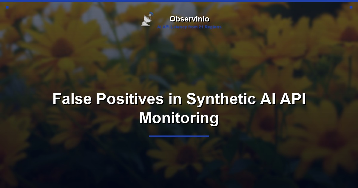 False Positives in Synthetic AI API Monitoring