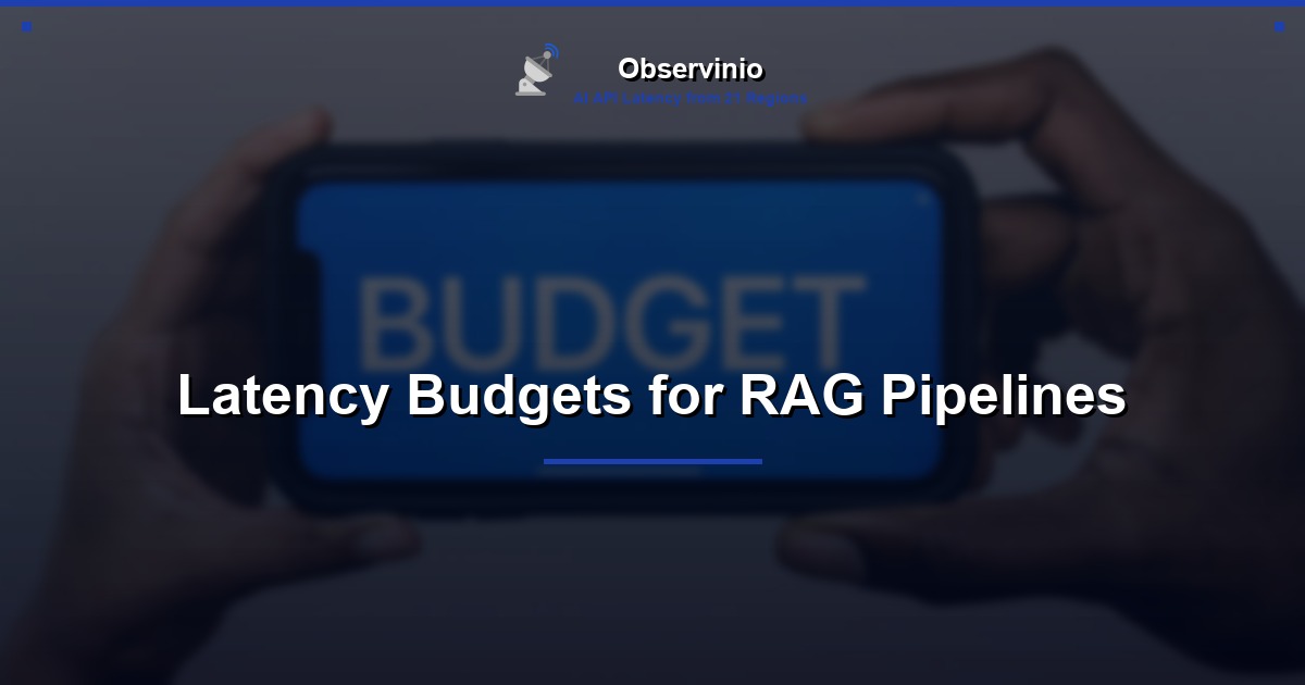 Latency Budgets for RAG Pipelines