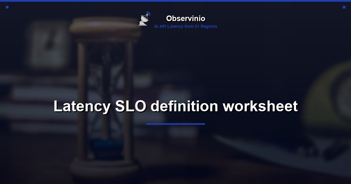 Latency SLO definition worksheet