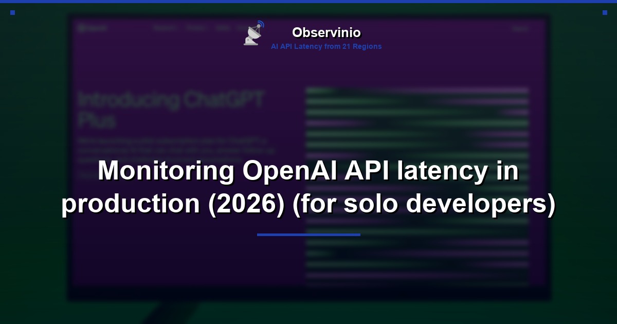 Monitoring OpenAI API latency in production (2026) (for solo developers)