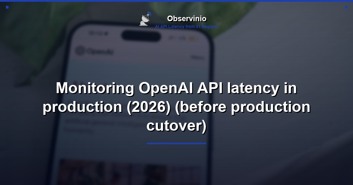 Monitoring OpenAI API latency in production (2026) (before production cutover)
