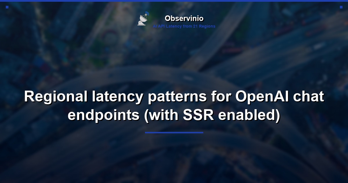 Regional latency patterns for OpenAI chat endpoints (with SSR enabled)