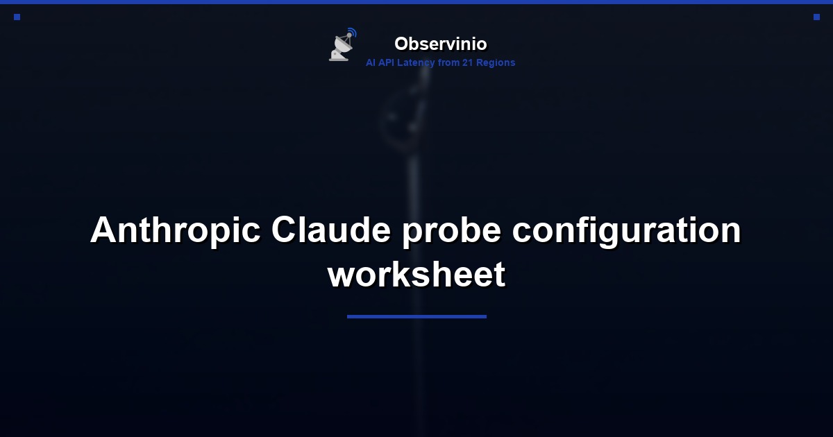 Anthropic Claude probe configuration worksheet