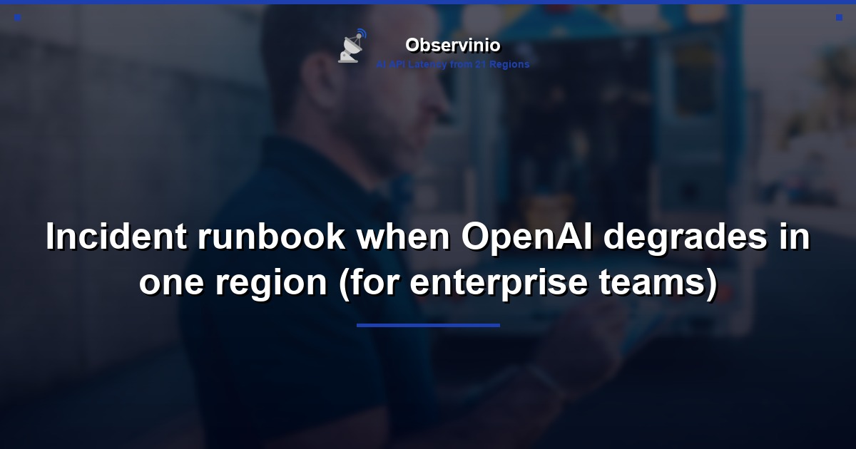 Incident runbook when OpenAI degrades in one region (for enterprise teams)