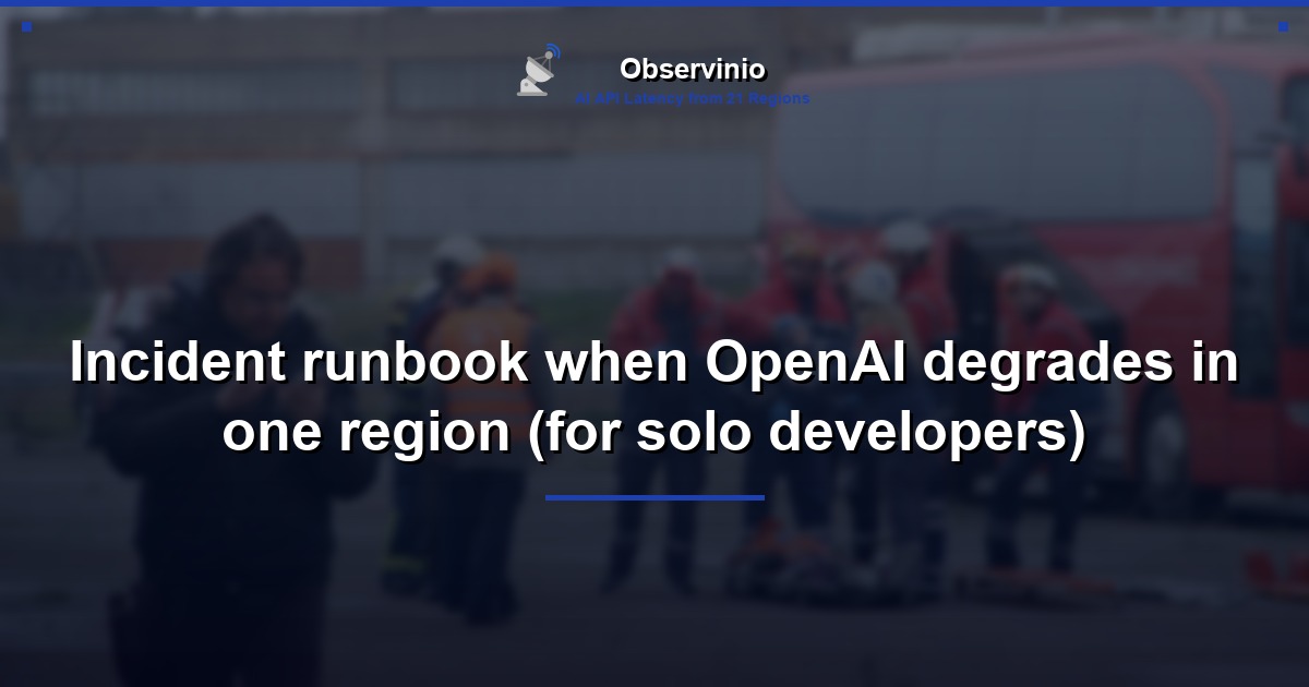 Incident runbook when OpenAI degrades in one region (for solo developers)
