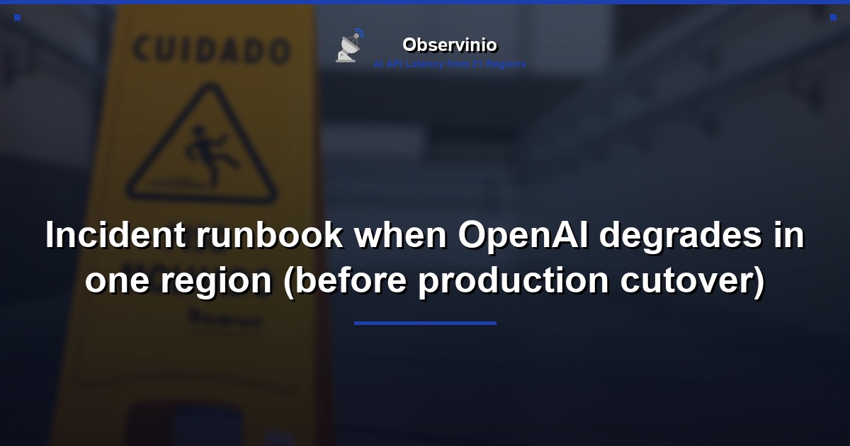 Incident runbook when OpenAI degrades in one region (before production cutover)