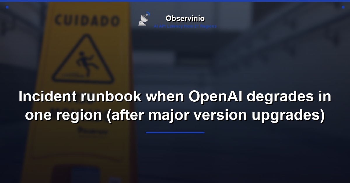 Incident runbook when OpenAI degrades in one region (after major version upgrades)