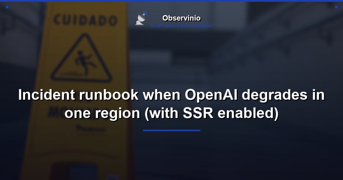 Incident runbook when OpenAI degrades in one region (with SSR enabled)