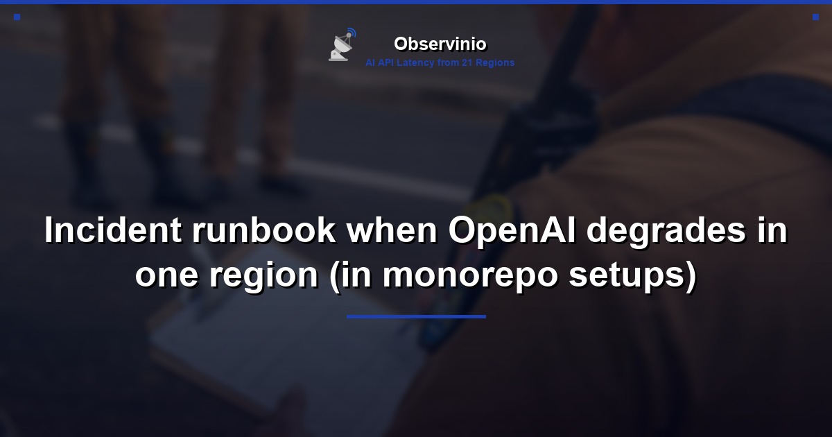 Incident runbook when OpenAI degrades in one region (in monorepo setups)