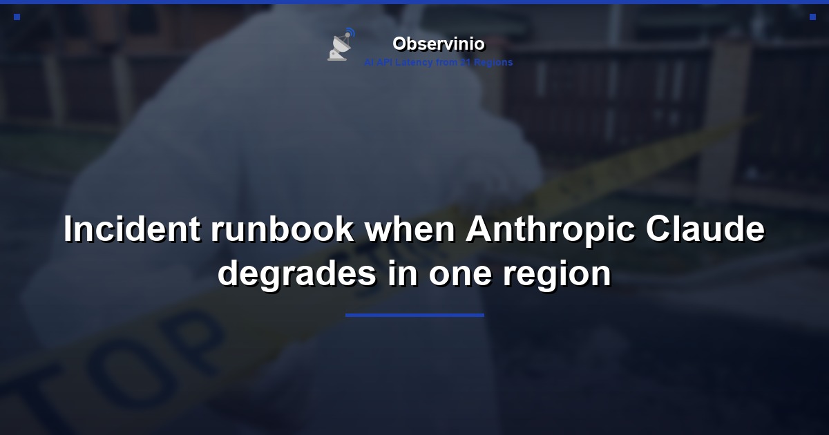 Incident runbook when Anthropic Claude degrades in one region