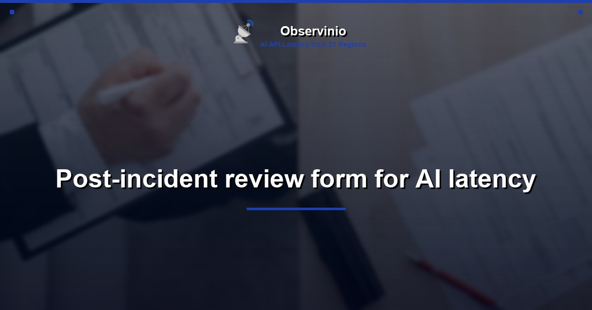 Post-incident review form for AI latency