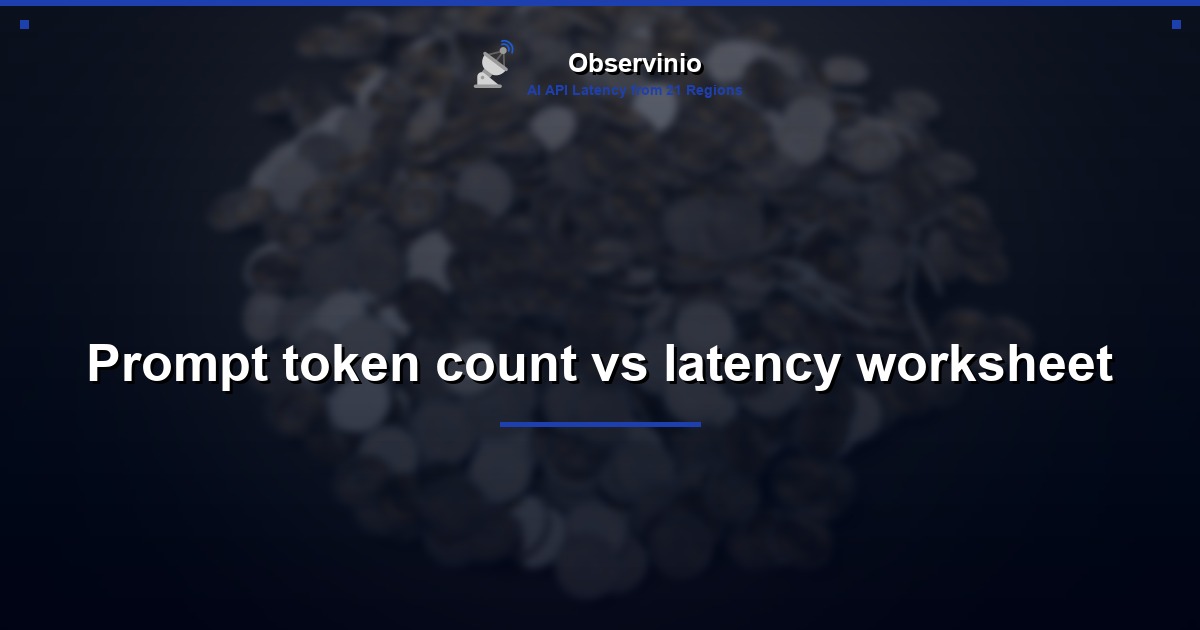 Prompt token count vs latency worksheet